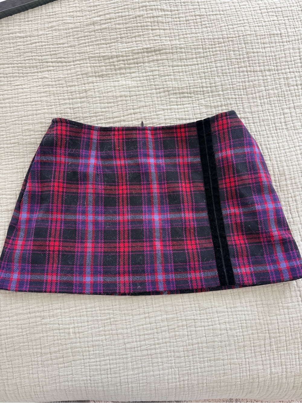Plaid Mini Skirt in Pink and Purple